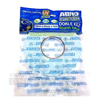 CINTA DOBLE FAZ ABRO 18MM X 25MTS