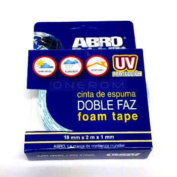CINTA DOBLE FAZ ABRO 18MM X 2MTS