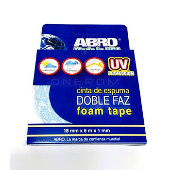 CINTA DOBLE FAZ ABRO 18MM X 5MTS