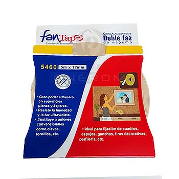 CINTA DOBLE FAZ FANTAPE 12MM X 5MTS