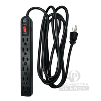 CORTAPICO 3 MTR DE 6 TOMAS NEGRO