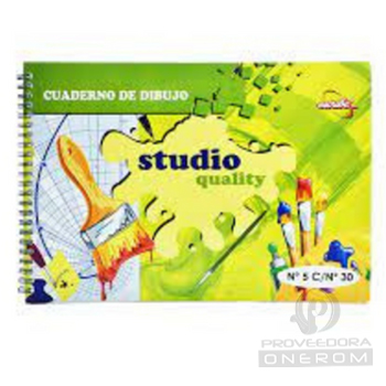CUADERNO DE DIBUJO A4 CON MARGEN 30h