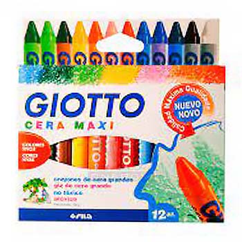 CRAYON CERA MAXI GIOTTO x 12 COLORES 800795