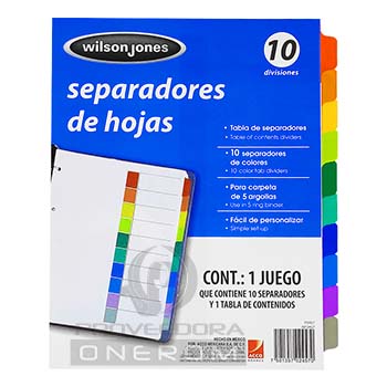 SEPARADOR WILSON JONES 10 DIV
