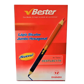 LAPIZ BESTER BICOLOR HEXAGONALJUMBO