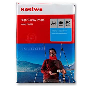 PAPEL FOTO HARTWII 200 GSM A4 X50