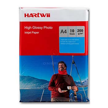 PAPEL FOTO HARTWII 200 GSM A4 X10