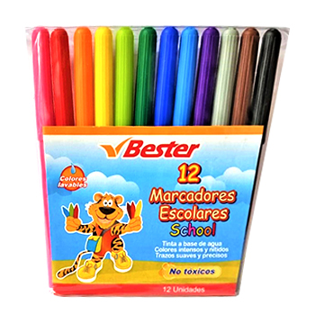 MARCADOR ESCOLAR BESTER SCHOOL X 12COL 900898