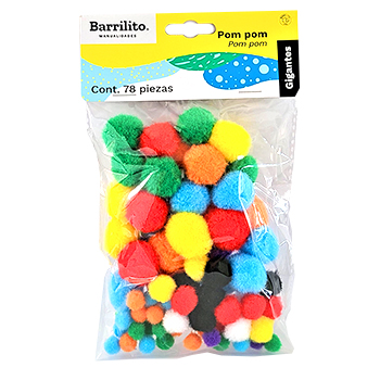 MOTITAS PAQ (POM POM) 78pz METALIZADA
